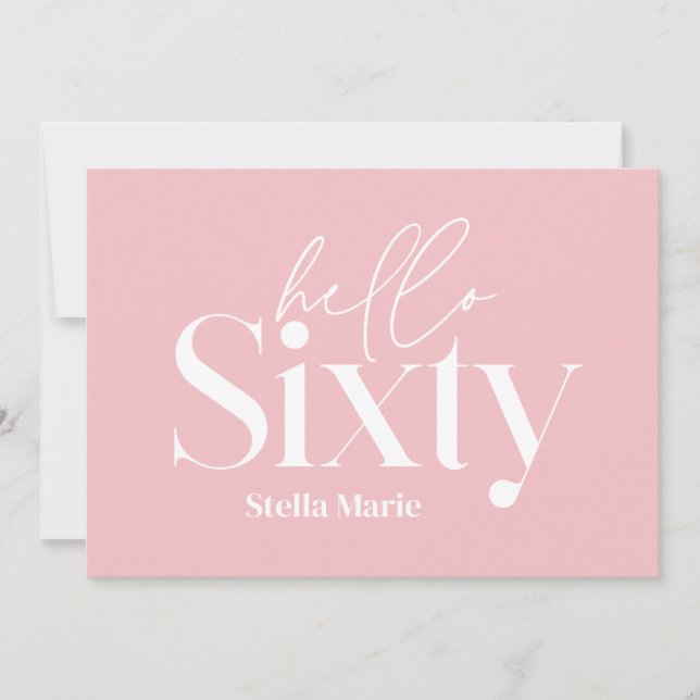 Moderne minimale Typografie, einfach 60. Geburtsta Einladung (Vorderseite)