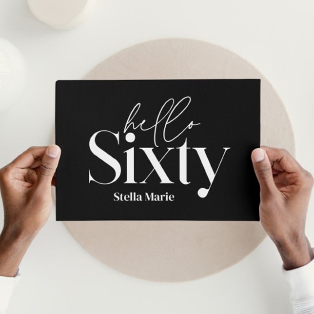 Moderne minimale Typografie, einfach 60. Geburtsta Einladung (Von Creator hochgeladen)