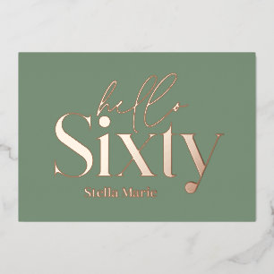 Moderne minimale Typografie, einfach 60. Geburtsta Folieneinladung
