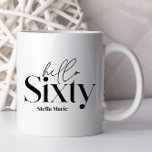 Moderne minimale Typografie, einfach 60. Geburtsta Kaffeetasse<br><div class="desc">Moderne minimale Typografie einfach schwarz-weiß 60. Geburtstag Tasse. Teil einer zeitgenössischen Sammlung.</div>