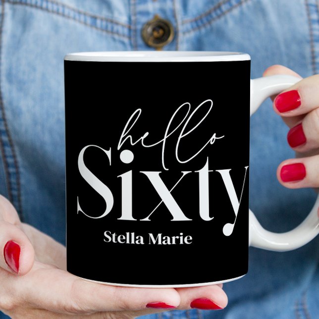Moderne minimale Typografie, einfach 60. Geburtsta Kaffeetasse (Von Creator hochgeladen)