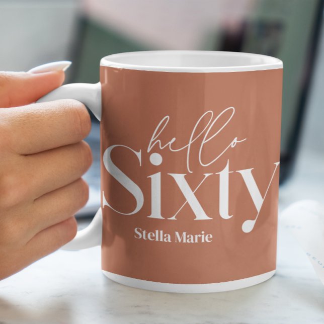 Moderne minimale Typografie, einfach 60. Geburtsta Kaffeetasse (Von Creator hochgeladen)