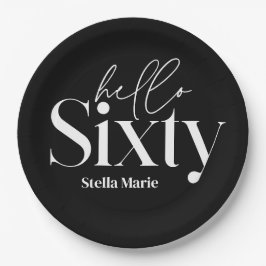 Moderne minimale Typografie, einfach 60. Geburtsta Pappteller