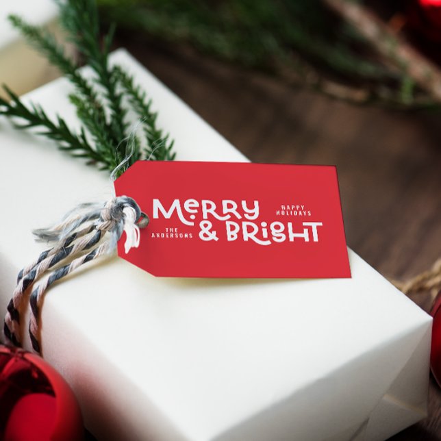 Moderne minimale Typografie fröhlich und hell Geschenkanhänger (Von Creator hochgeladen)