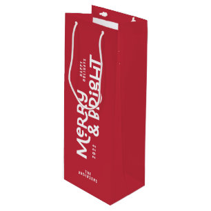Moderne minimale Typografie fröhlich und hell Gi Geschenktüte Für Weinflaschen