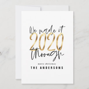 Moderne minimale Typografie Gold Chic Urlaub 2020 Feiertagskarte