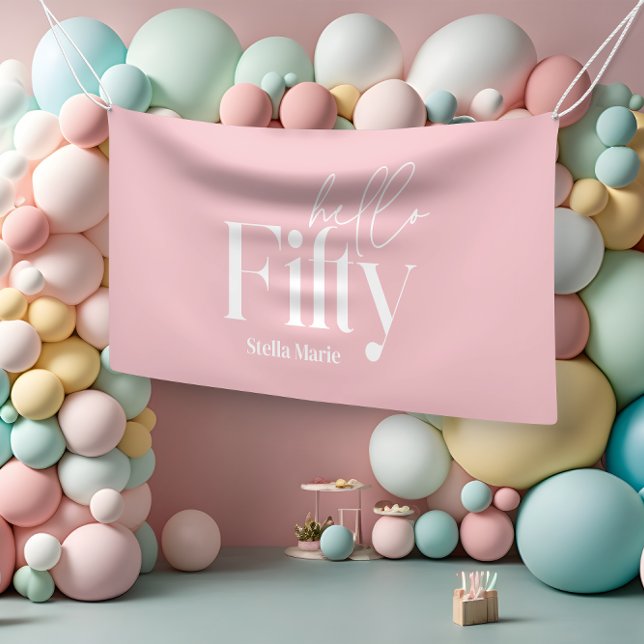 Moderne minimale Typografie mädchenhaft rosa 50. G Banner (Von Creator hochgeladen)