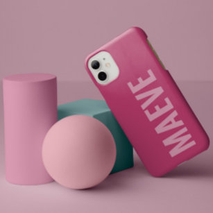 Moderne minimale Typografie mädchenhaft rosa elega Case-Mate iPhone 14 Pro Hülle