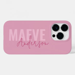Moderne minimale Typografie rosa mädchenhaft elega Case-Mate iPhone 14 Pro Hülle