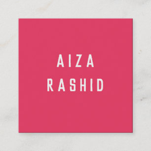 Moderne Minimale Typografie schockierend rosa Plat Quadratische Visitenkarte