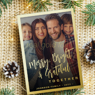 Moderne minimale Typografie-Schrift Weihnachts-Fot Folien Feiertagskarte