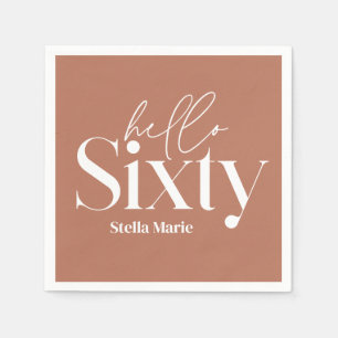 Moderne minimale Typografie Terracotta 60. Geburts Serviette