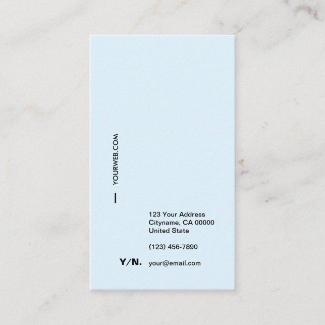 Moderne minimale Typografie-Vertikale-Visitenkarte Visitenkarte (Vorderseite)