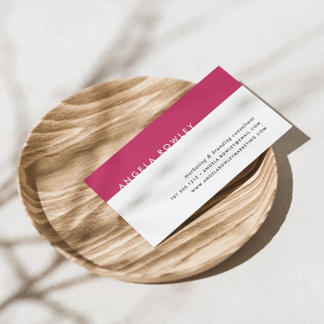 Moderne minimale Visitenkarten | Magenta Visitenkarte (Von Creator hochgeladen)