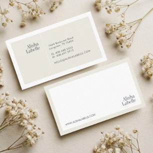 Moderne, minimale Weichpartie und weiße Typografie Visitenkarte
