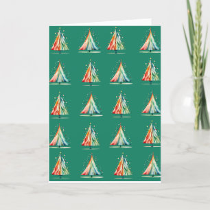 Moderne minimale Weihnachtsbaumfarbe Feiertagskarte