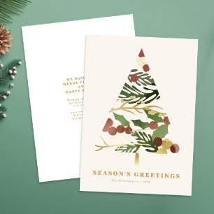 Moderne Minimale Weihnachtsbaumkarte Feiertagskarte