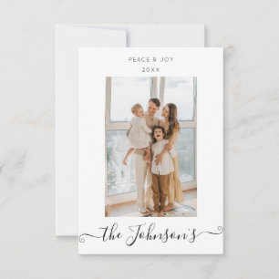 Moderne Minimale Weihnachtsfotokarte Dankeskarte