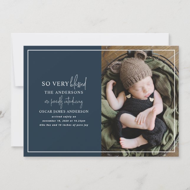 Moderne minimale Weihnachtsgeburtserklärung für da (Vorderseite)