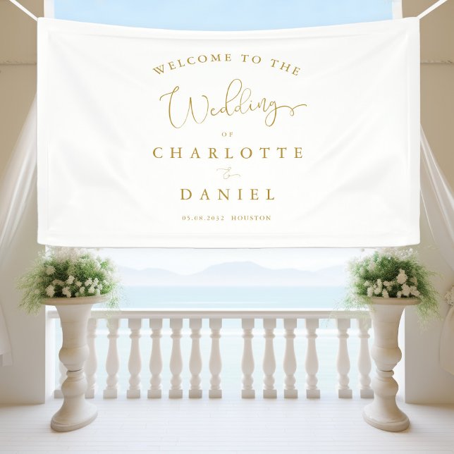 Moderne, minimale, weiße Hochzeit Banner (Von Creator hochgeladen)