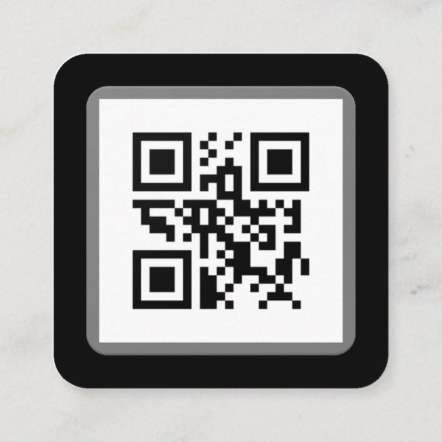 Moderne minimale weiße QR-Code für soziale Medien  Quadratische Visitenkarte (Rückseite)