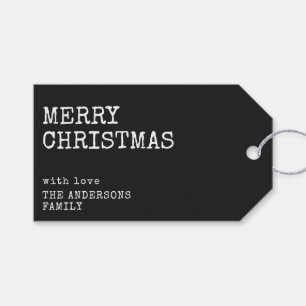 Moderne minimale zeitgenössische frohe Weihnachten Geschenkanhänger