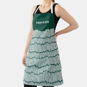 Moderne, minimalgrau-grüne, elegante Schürze