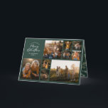 Moderne, minimalgrüne 11 Foto botanische Familie Feiertagskarte<br><div class="desc">Frohe Weihnachten. Moderne minimale Multi-Foto Aquarellschrift Scriptkarte. Handgemalte Eukalyptus,  minimales Laub und modernes rustikales Rattanfeuer verleihen dieser Ferienkarte ein luxuriöses Ambiente. In edlem Weiß,  schwarz,  grün,  braun und grau. Jahr in Überprüfung 11 Foto Design.</div>