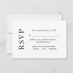 Moderne Minimalismus-Hochzeit der RSVP-Karte RSVP Karte