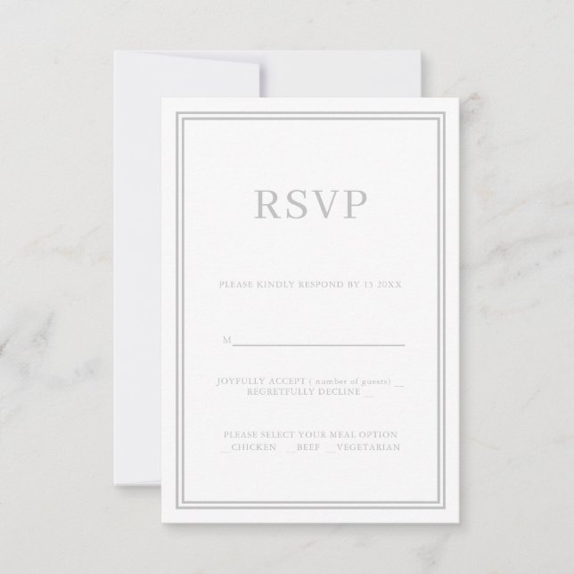Moderne Minimalismus UAWG Response Card Grau RSVP Karte (Vorderseite)