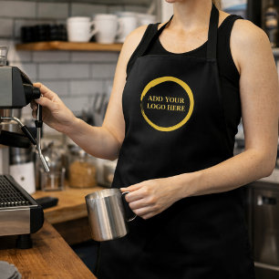 Moderne Minimalisten tragen Ihr Logo beruflich ein Schürze