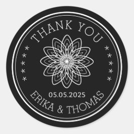 Moderne Minimalisten Vielen Dank für die Blume der Runder Aufkleber