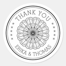 Moderne Minimalisten Vielen Dank für die Blume der Runder Aufkleber