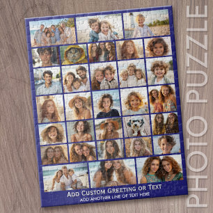 Moderne Minimalistik 31 Fotocollage mit Skripttext Puzzle