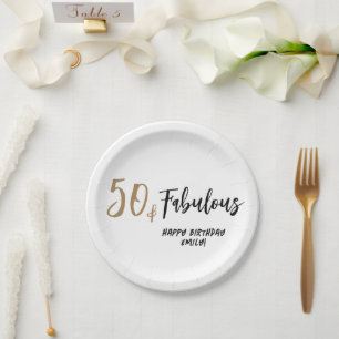 Moderne Minimalistisch 50 und fabelhaft 50. Geburt Pappteller
