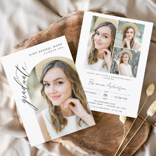 Moderne Minimalistisch Arch Foto Graduation Party Einladung