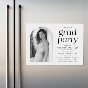 Moderne Minimalistisch Arch Foto Graduation Party Magneteinladung