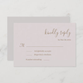 Moderne Minimalistisch Blush Wedding RSVP Einladun Einladung