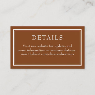 Moderne Minimalistisch-Braun-Hochzeit Begleitkarte