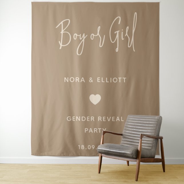 Moderne Minimalistisch-braune männliche oder weibl Wandteppich (Beispiel)