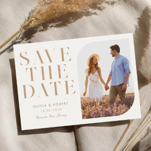 Moderne Minimalistisch Chic 2 Foto Hochzeit Save The Date