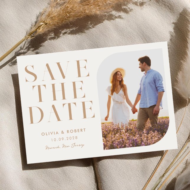 Moderne Minimalistisch Chic 2 Foto Hochzeit Save The Date (Von Creator hochgeladen)