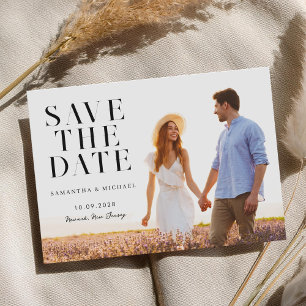 Moderne Minimalistisch Chic 2 Foto Hochzeit Save The Date