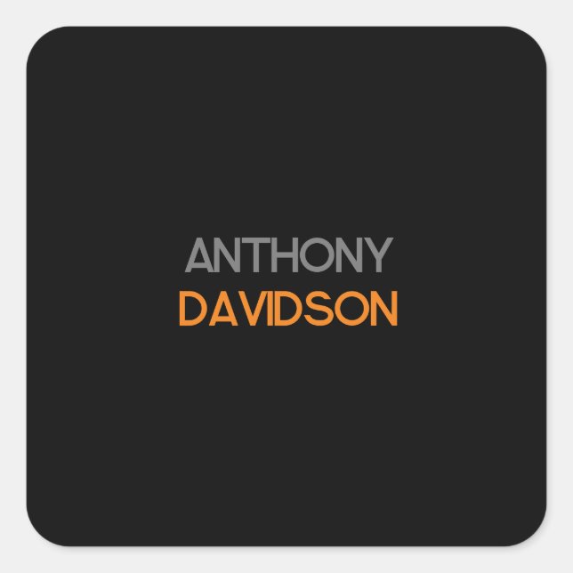 Moderne Minimalistisch Elegante Beruflich Schlicht Quadratischer Aufkleber (Vorderseite)