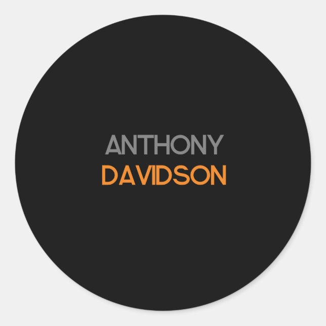 Moderne Minimalistisch Elegante Beruflich Schlicht Runder Aufkleber (Vorderseite)