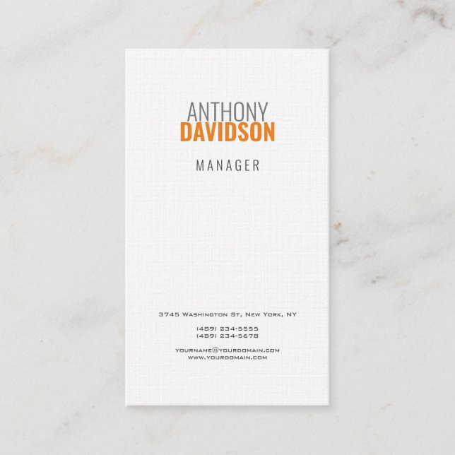 Moderne Minimalistisch Elegante Beruflich Schlicht Visitenkarte (Vorderseite)