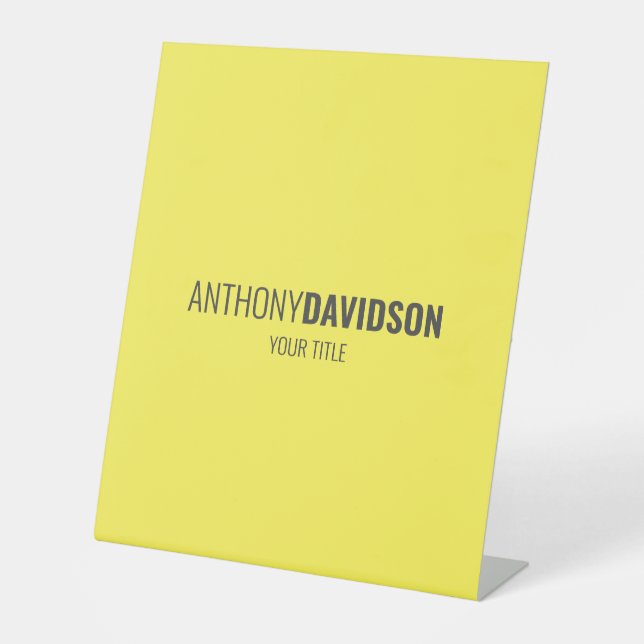 Moderne Minimalistisch Elegante Beruflich Sockelschild (Vorderseite)