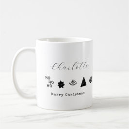 Moderne Minimalistisch Elegante Schwarz-weiße Weih Kaffeetasse