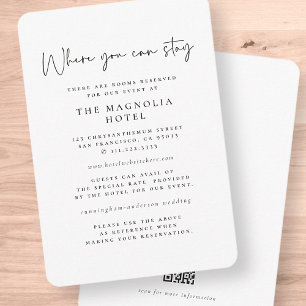 Moderne Minimalistisch elegante Unterkunft Begleitkarte