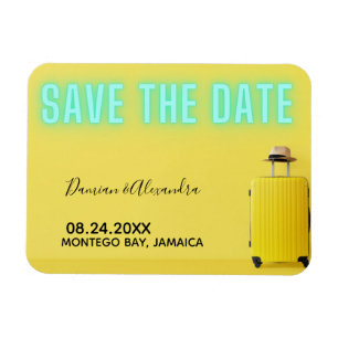 Moderne Minimalistisch-GelbNebel Save the Date Magnet